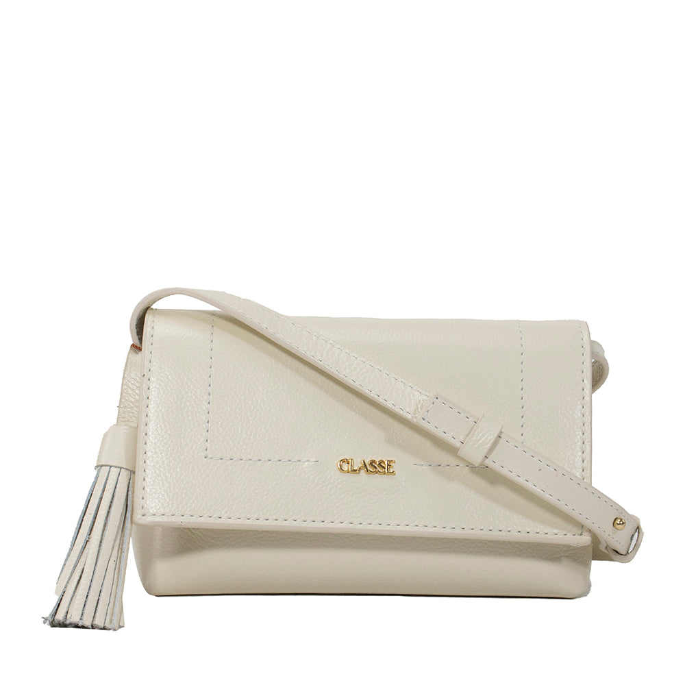 Bolsa de Couro Tiracolo Bag Malu - Off White