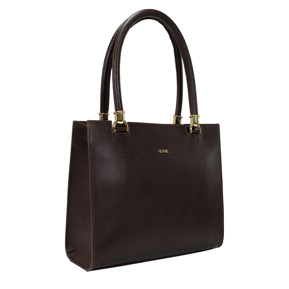 Bolsa de Couro Shopping Bag Valen - Chocolate