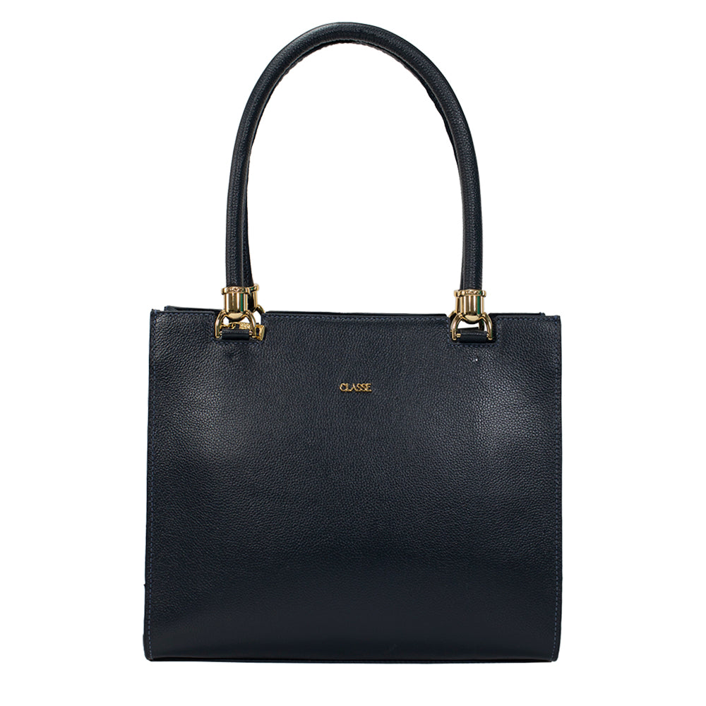 Bolsa de Couro Shopping Bag Valen - Marinho