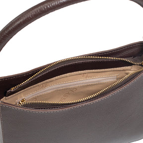 Bolsa de Couro Crossbody Valen - Chocolate