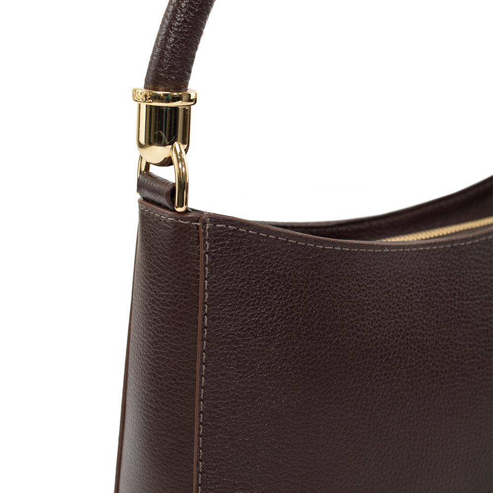 Bolsa de Couro Crossbody Valen - Chocolate