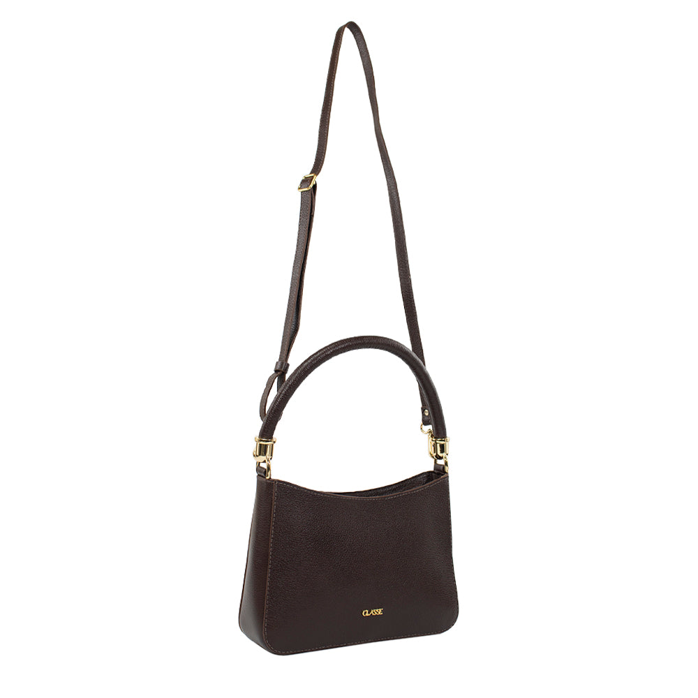 Bolsa de Couro Crossbody Valen - Chocolate