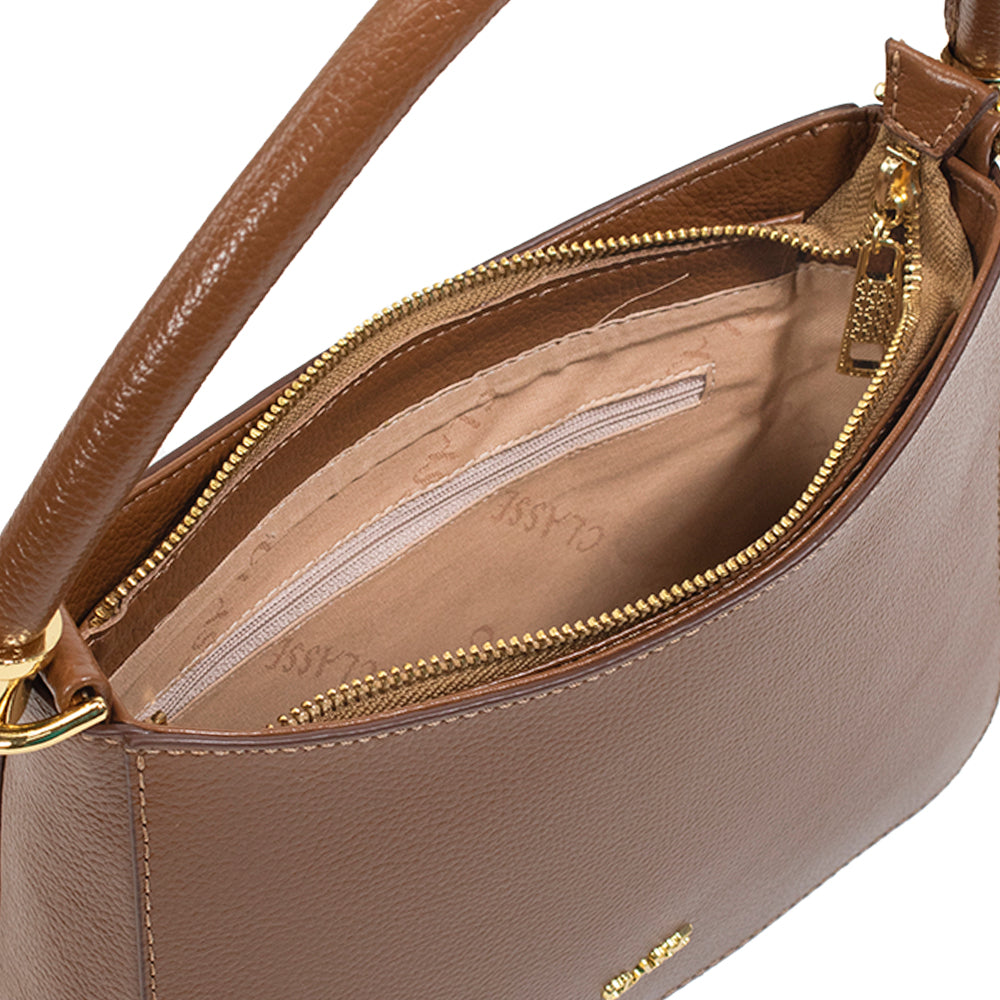 Bolsa de Couro Crossbody Valen - Nocciola