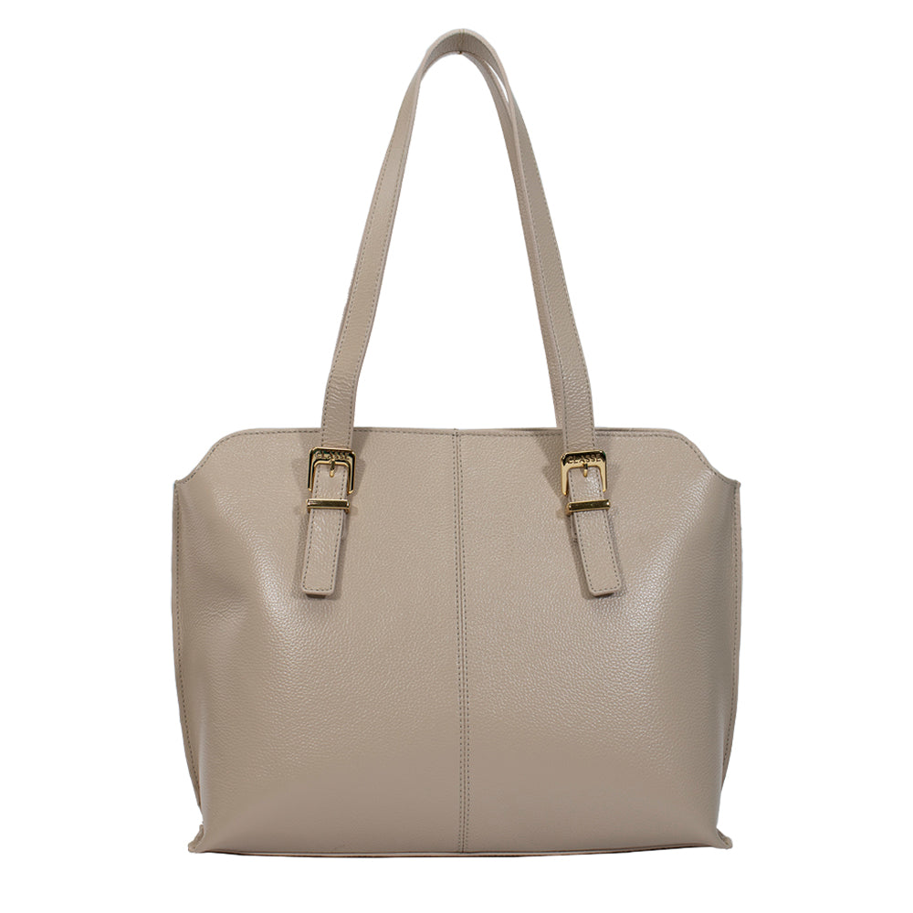 Bolsa de Couro Shopping Bag Cela - Creme