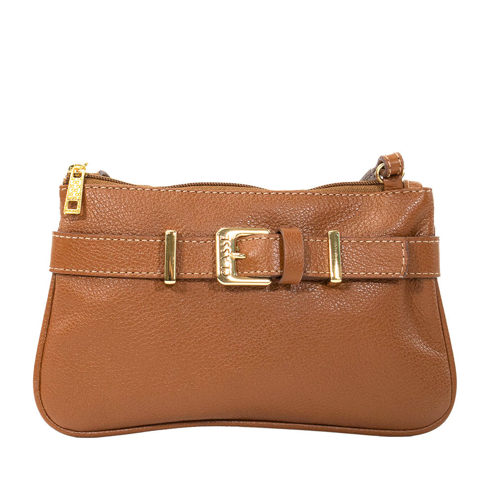 Bolsa de Couro Crossbody Cela - Nocciola