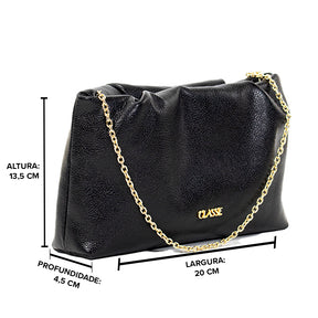 Bolsa de Couro Crossbody Tati - Preto Soft