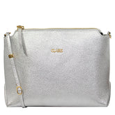 Bolsa de Couro Croosbody Ninna - Prata