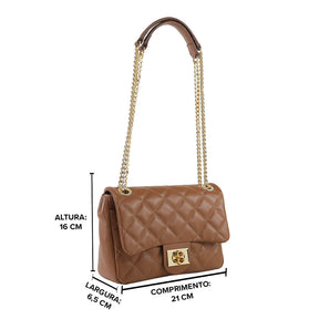 Bolsa Tiracolo de Couro Lauren - Média