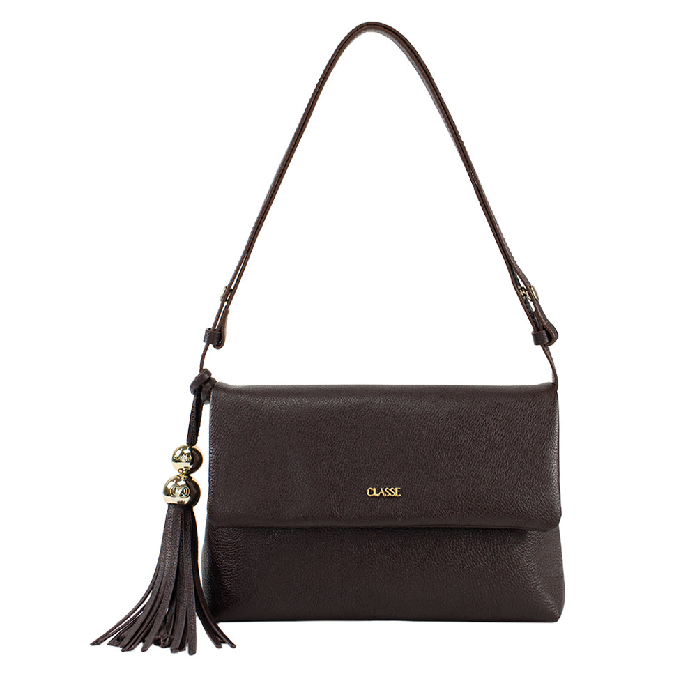 Bolsa de Couro Tiracolo Fendi - Chocolate