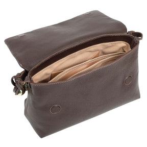 Bolsa de Couro Tiracolo Fendi - Chocolate
