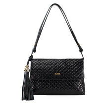 Bolsa de Couro Tressê Tiracolo Fendi - Tramado Preto