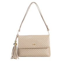 Bolsa de Couro Tressê Tiracolo Fendi - Tramado Creme