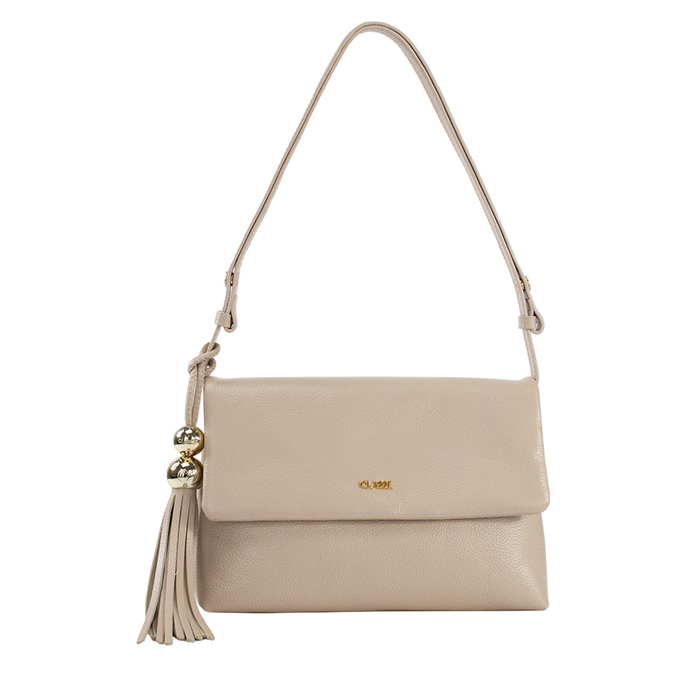 Bolsa de Couro Tiracolo Fendi - Creme