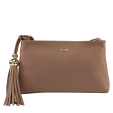 Bolsa de Couro Crossbody Fendi - Floater Mocacchino