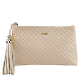 Bolsa de Couro Tressê Crossbody Fendi - Creme