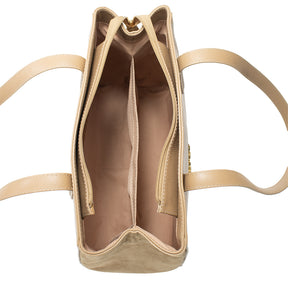 Bolsa de Couro Shopping Bag Isis - Camel Camurça Avelã