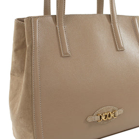 Bolsa de Couro Shopping Bag Isis - Camel Camurça Avelã