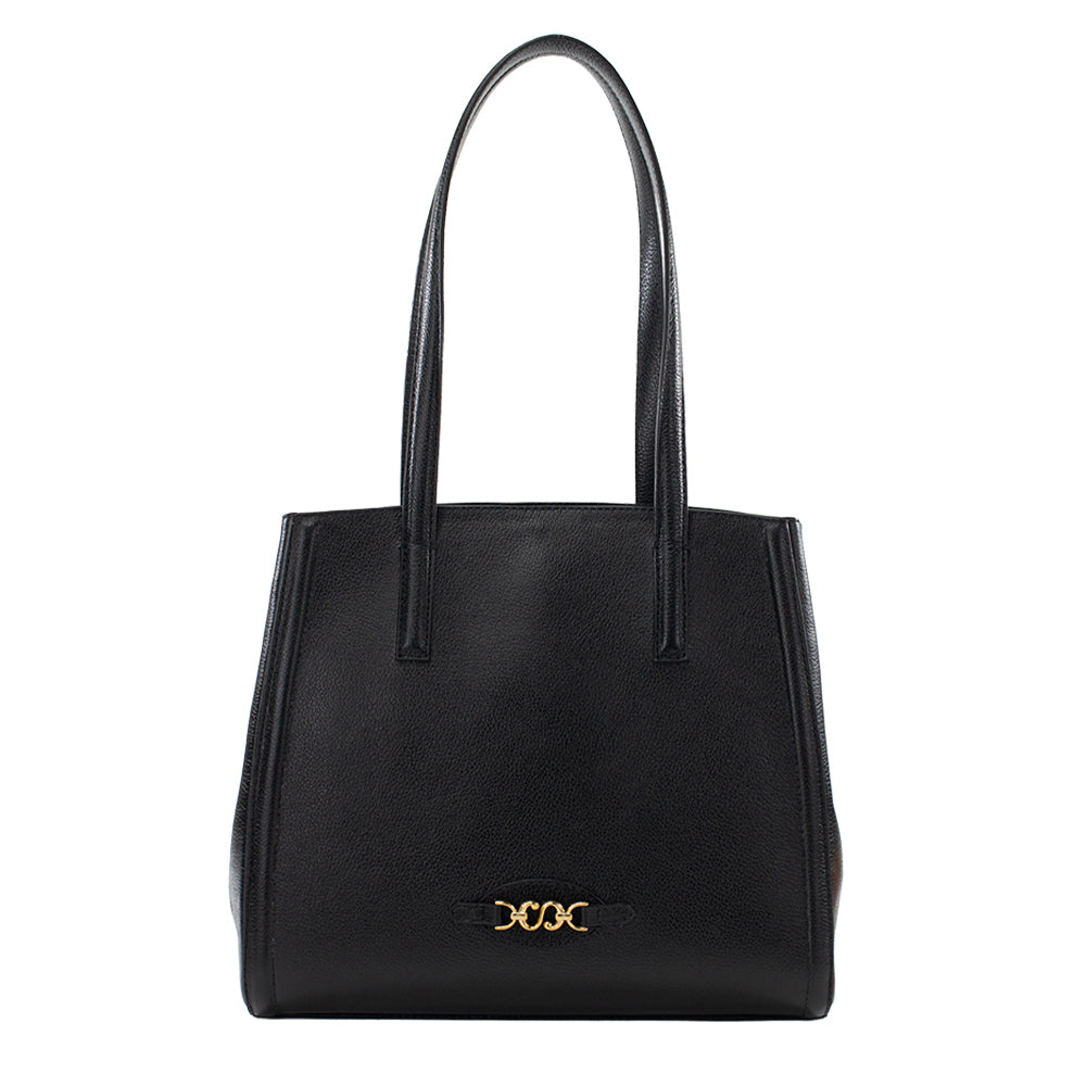 Bolsa de Couro Shopping Bag Isis - Preto