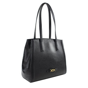 Bolsa de Couro Shopping Bag Isis - Preto
