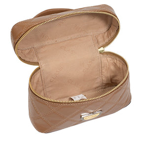 Bolsa de Couro Matelassê Crossbody Amy - Nocciola