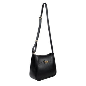 Bolsa de Couro Crossbody Isis - Preto