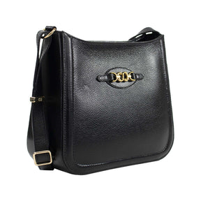Bolsa de Couro Crossbody Isis - Preto
