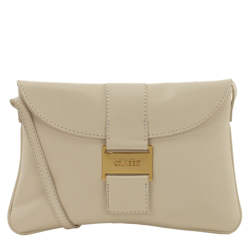 Bolsa de Couro Tiracolo Alice - Off White