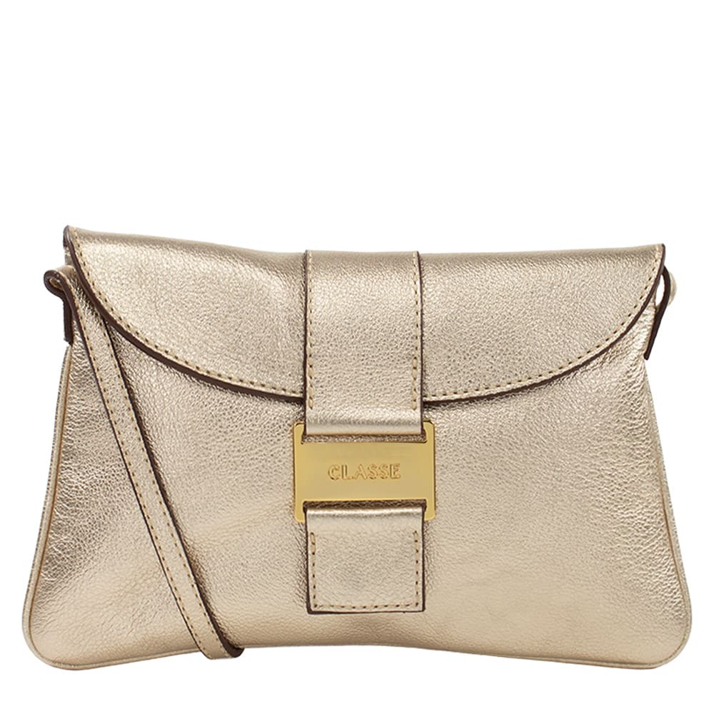 Bolsa de Couro Tiracolo Alice - Ouro