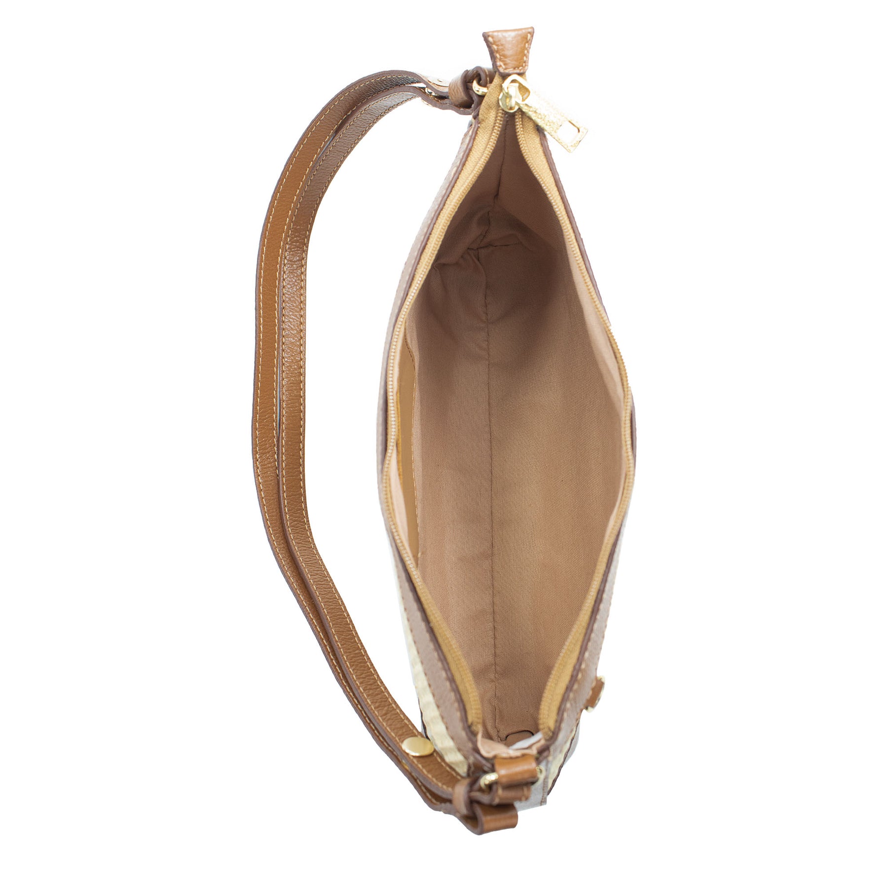 Bolsa Crossbody de Couro Maiorca - Tramado Palha Nocciola