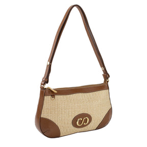 Bolsa Crossbody de Couro Maiorca - Tramado Palha Nocciola