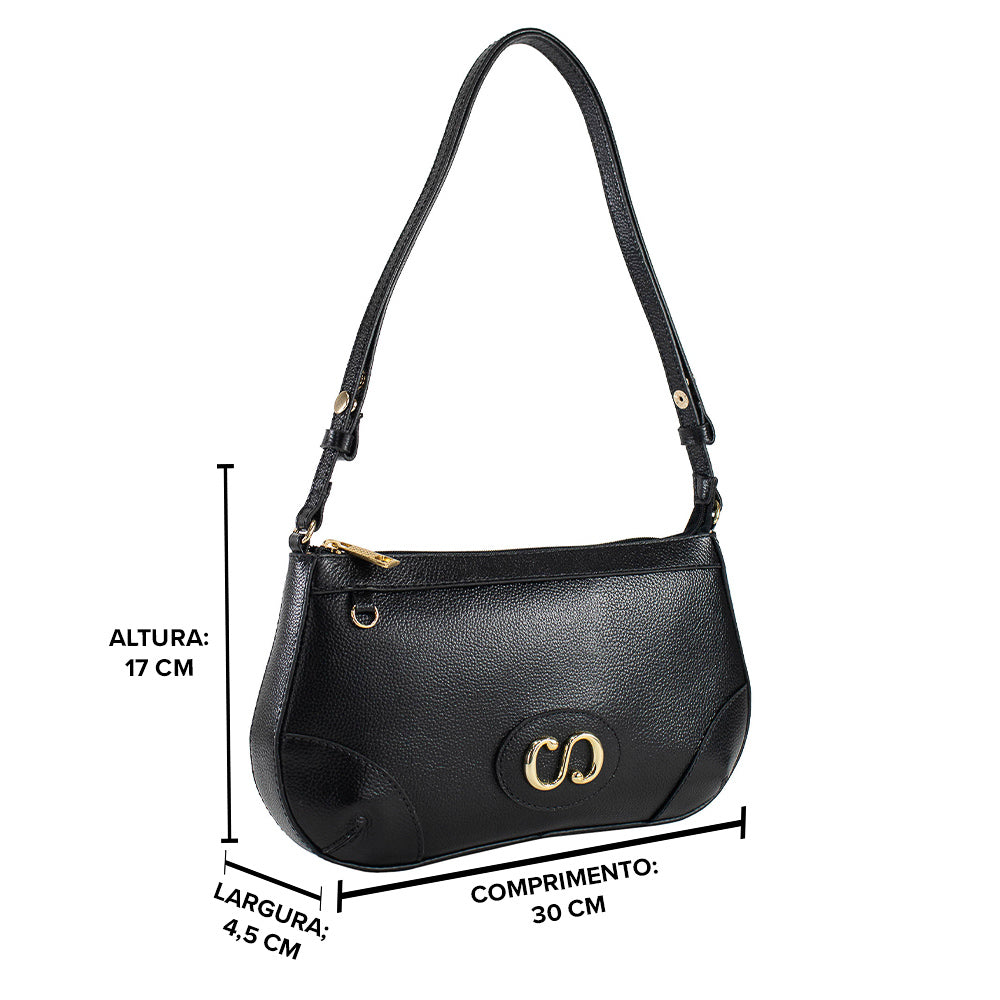 Bolsa Crossbody de Couro Maiorca - Preto