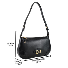 Bolsa Crossbody de Couro Maiorca - Preto