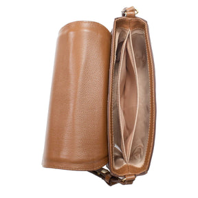 Bolsa Tiracolo de Couro Maiorca - Tramado Palha Nocciola