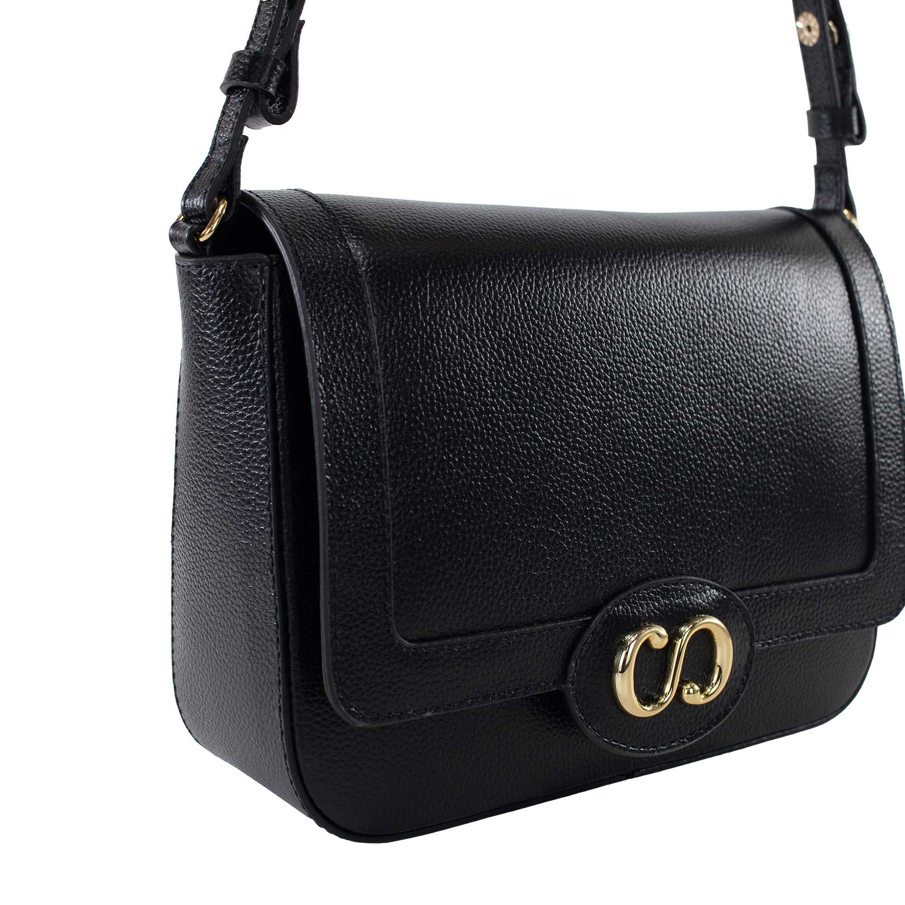 Bolsa Tiracolo de Couro Maiorca - Preto