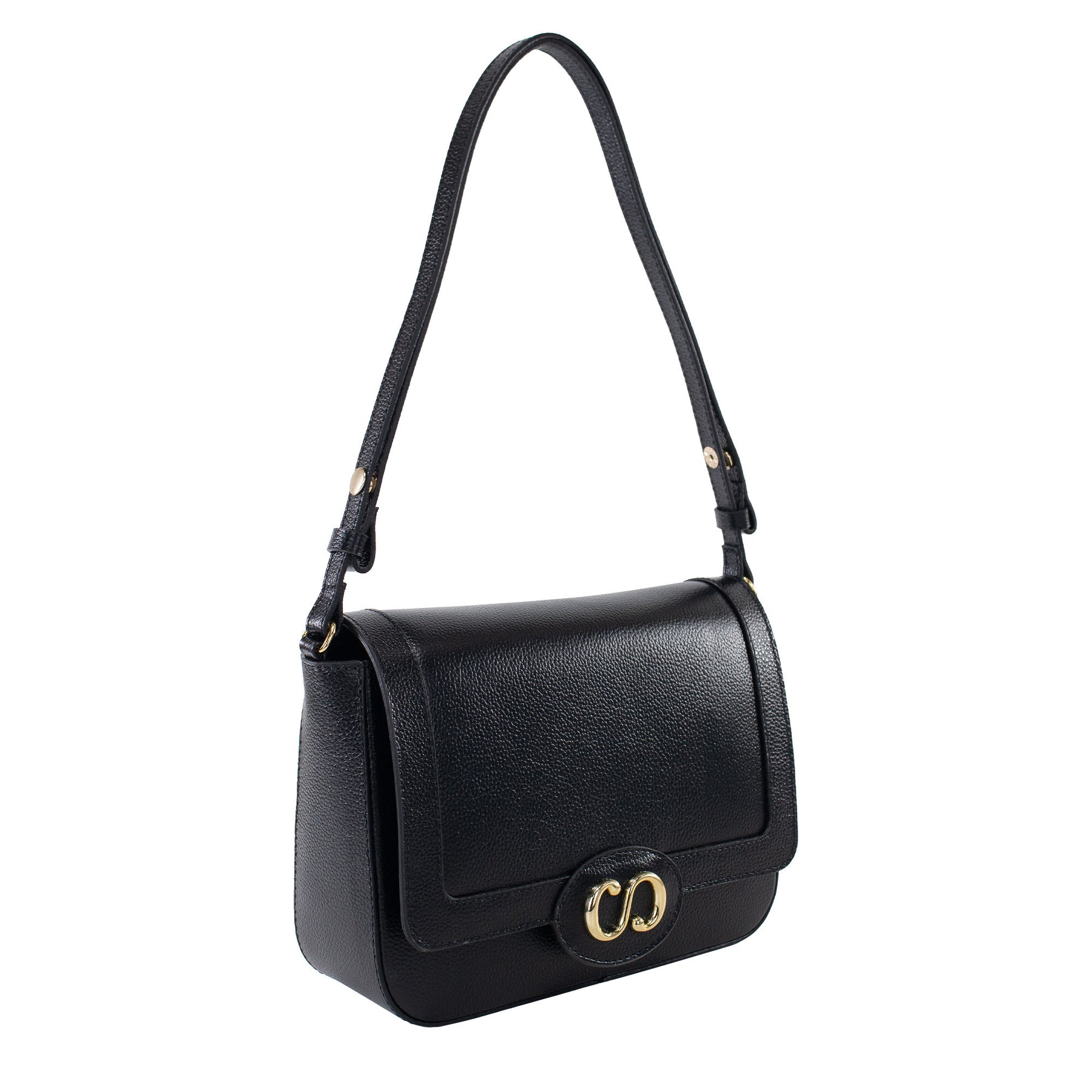 Bolsa Tiracolo de Couro Maiorca - Preto