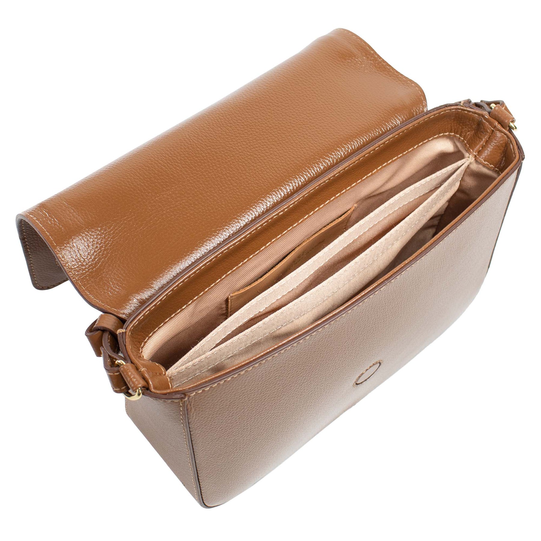 Bolsa Tiracolo de Couro Maiorca - Nocciola