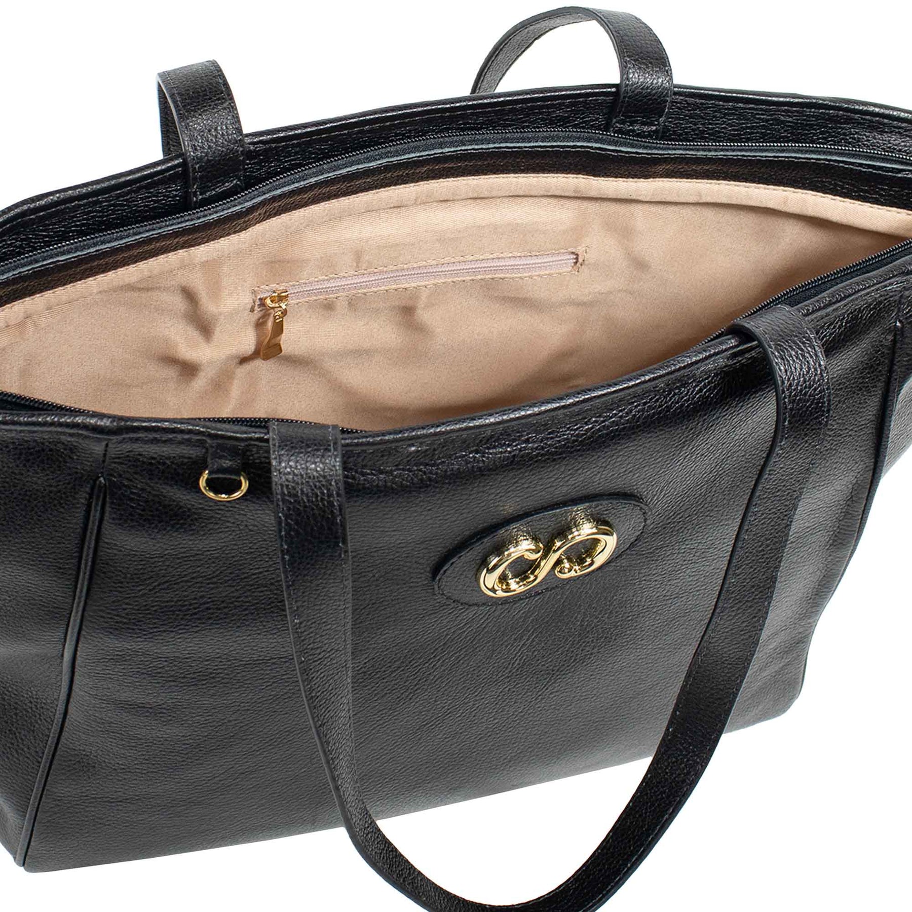 Bolsa Shopping Bag de couro Maiorca - Preto