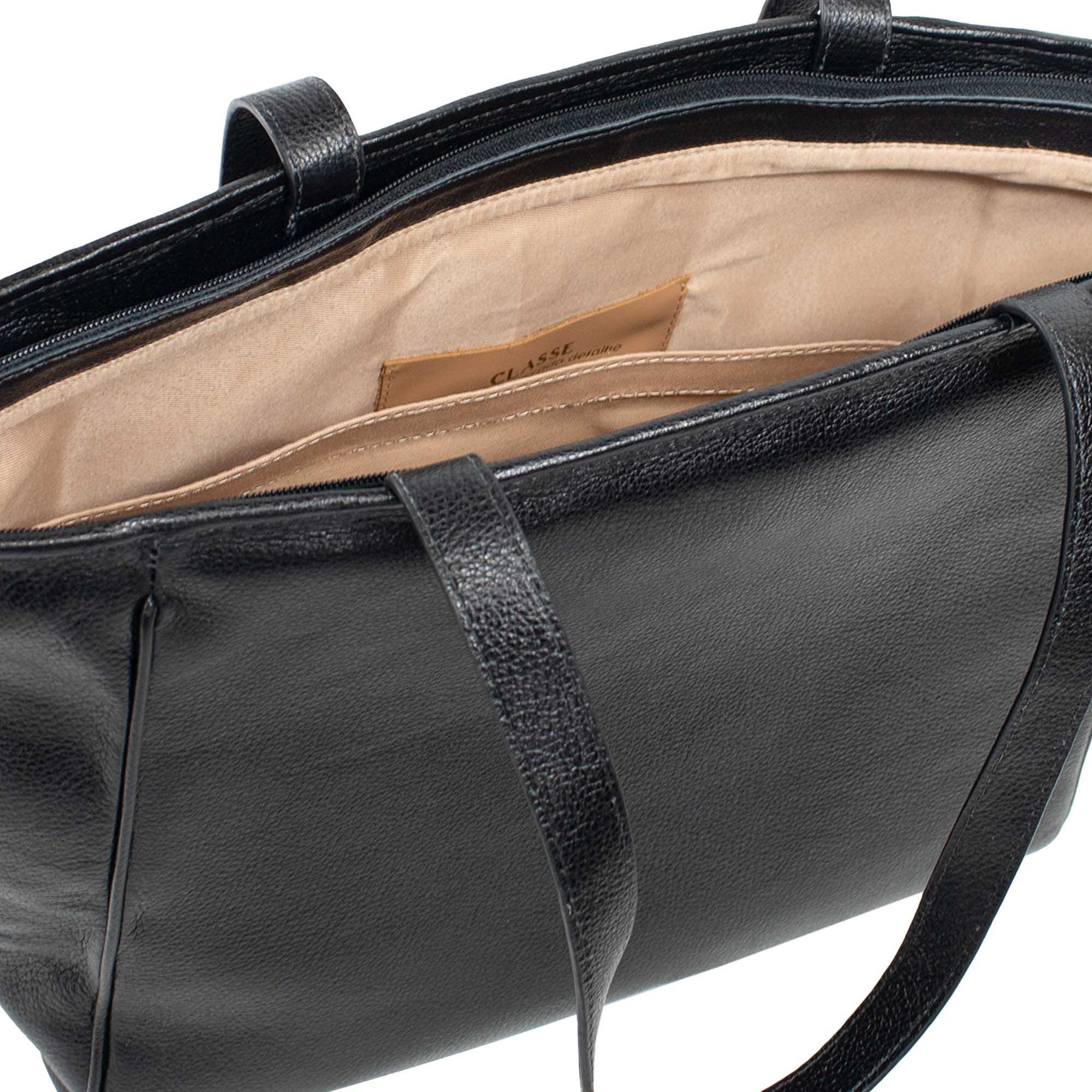 Bolsa Shopping Bag de couro Maiorca - Preto