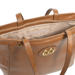 Bolsa Shopping Bag de couro Maiorca - Nocciola