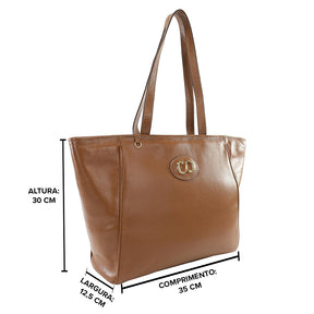 Bolsa Shopping Bag de couro Maiorca - Nocciola