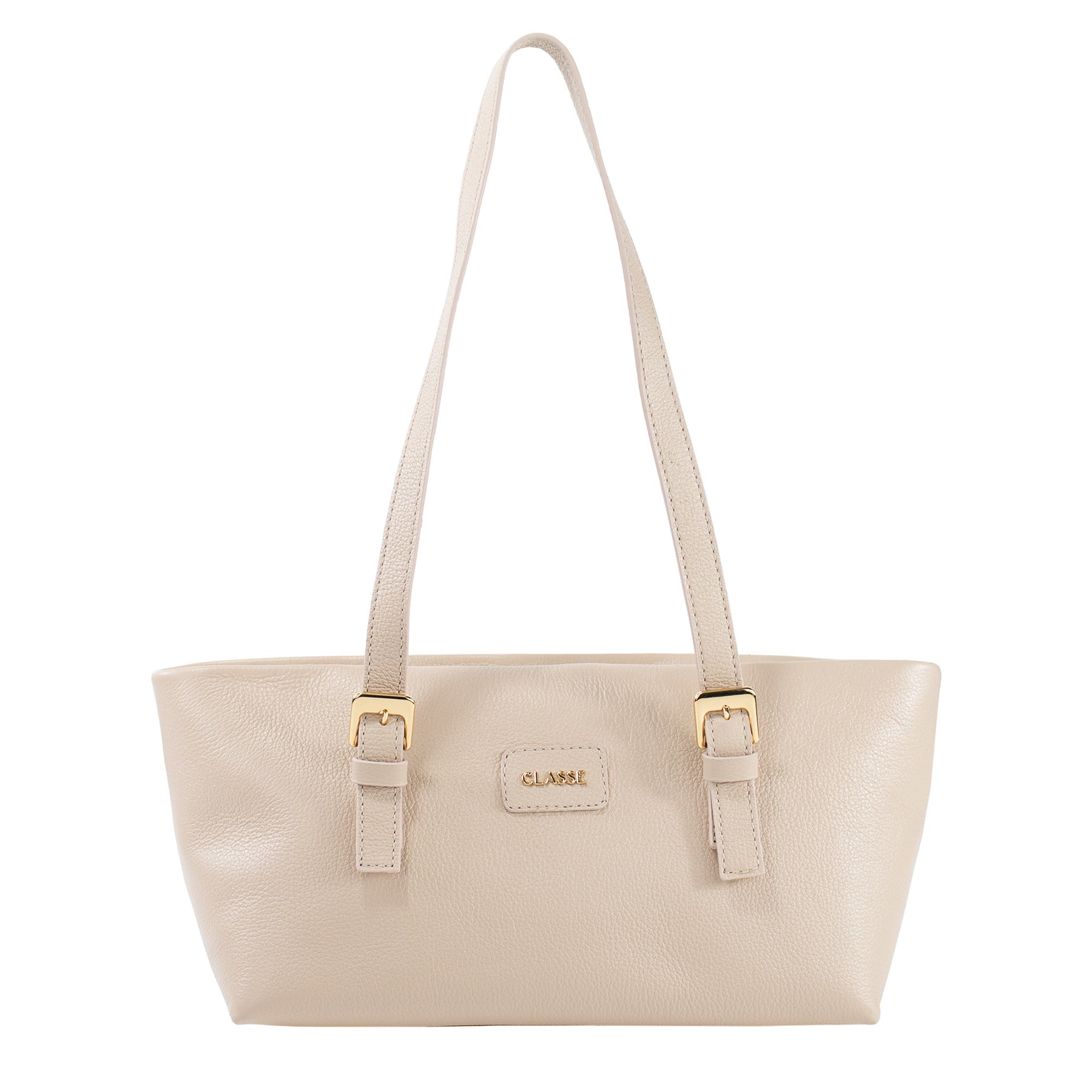 Bolsa de ombro de Couro Becca - Creme
