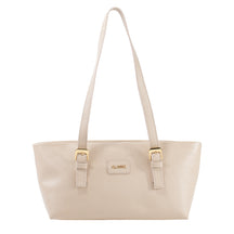 Bolsa de ombro de Couro Becca - Creme