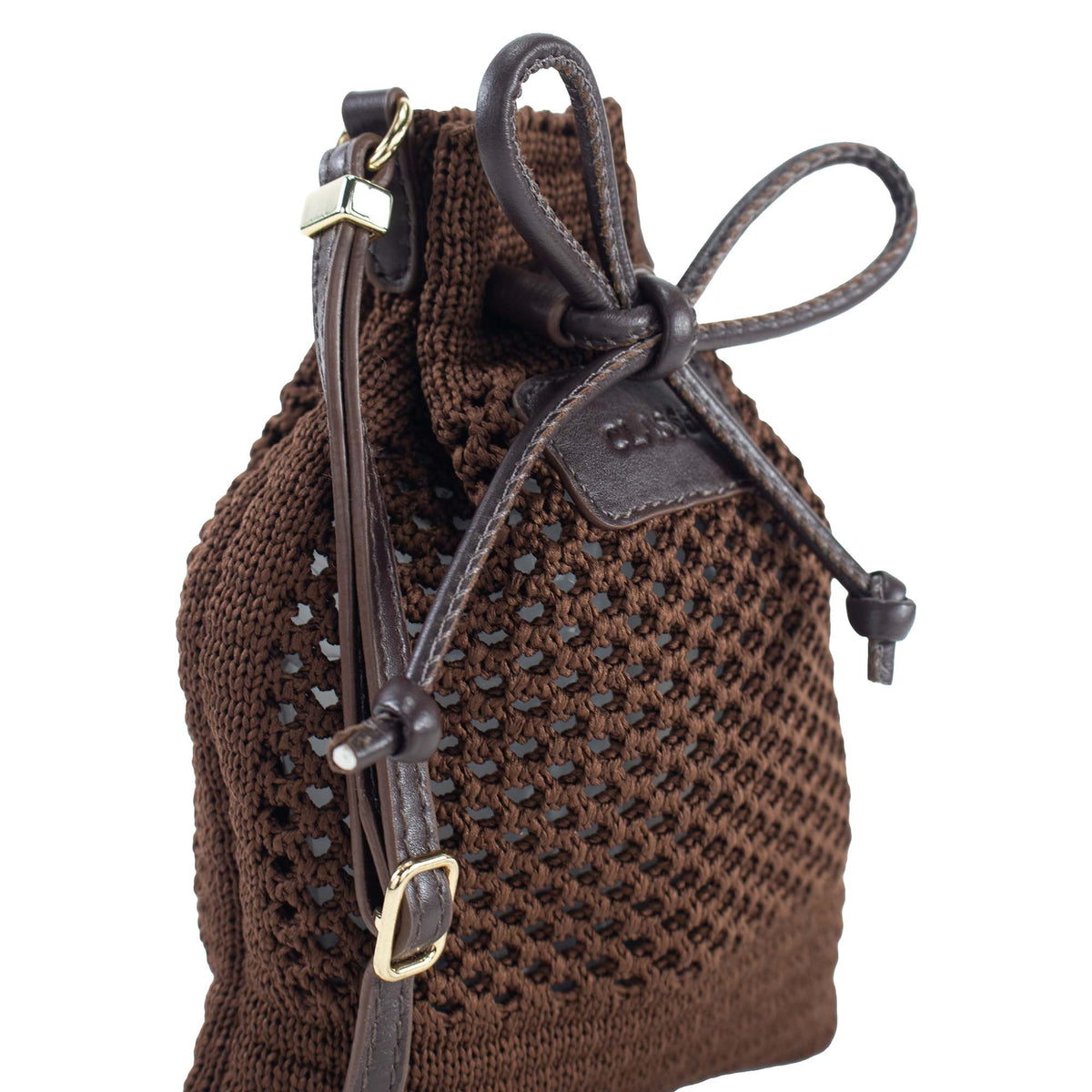 Bolsa Crossbody de Crochê Sol - Café/Chocolate