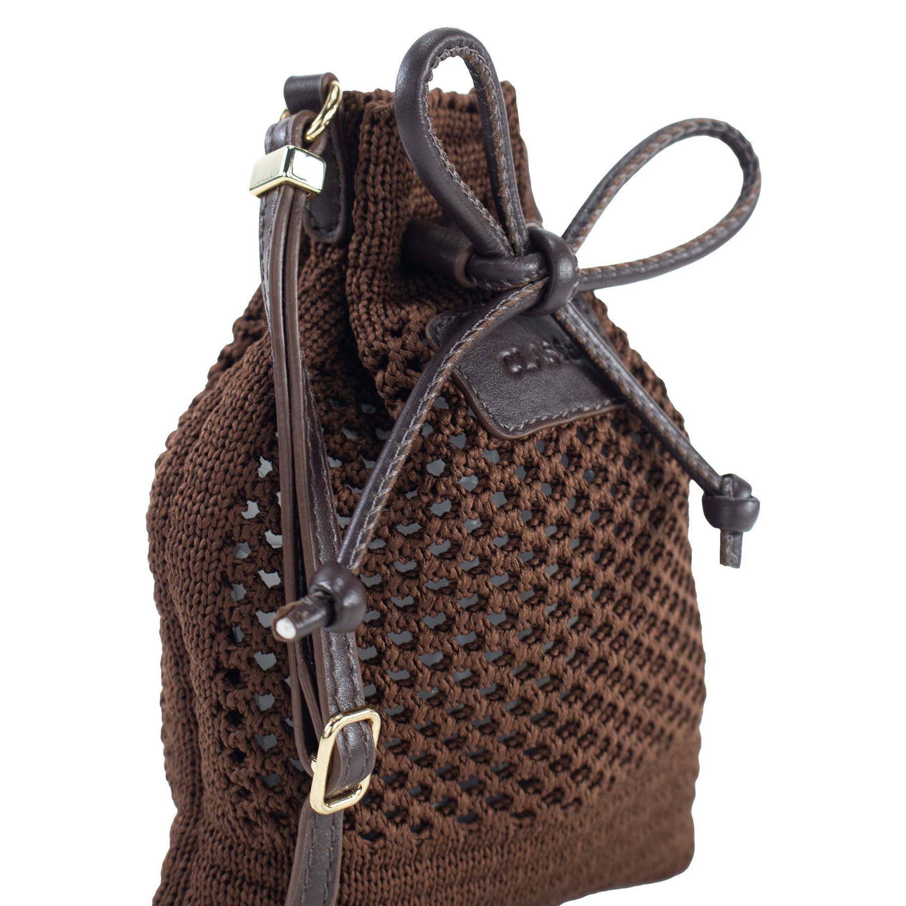 Bolsa Crossbody de Crochê Sol - Café/Chocolate