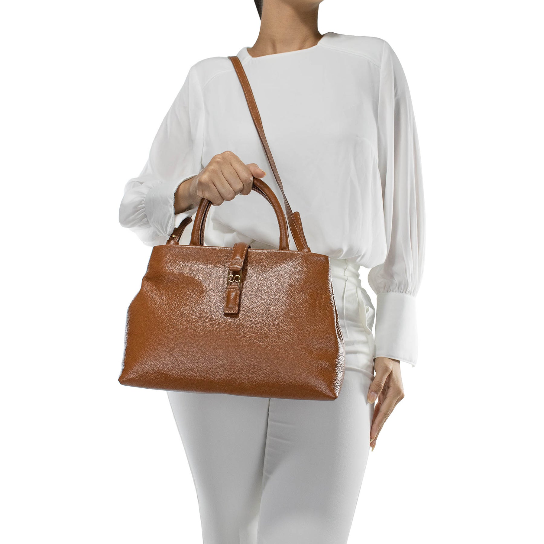 Bolsa Tote de Couro Liéri - Nocciola