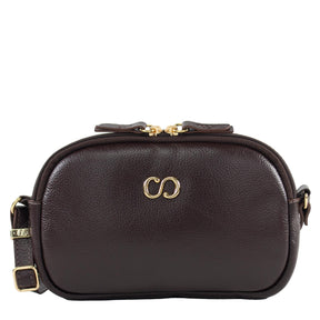 Bolsa de couro Crossbody Jeni - Chocolate