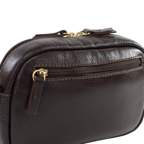 Bolsa de couro Crossbody Jeni - Chocolate