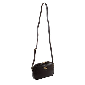 Bolsa de couro Crossbody Jeni - Chocolate
