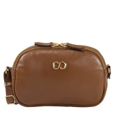 Bolsa de couro Crossbody Jeni - Nocciola