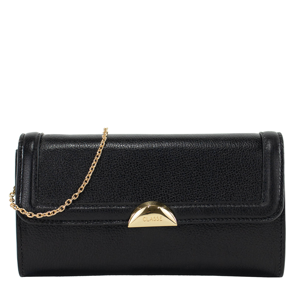 Bolsa de couro Crossbody Lídia - Preto